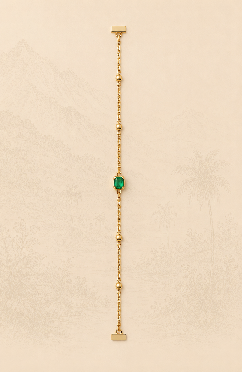 BRAZALETE EN ORO Y ESMERALDA COLOMBIANA
